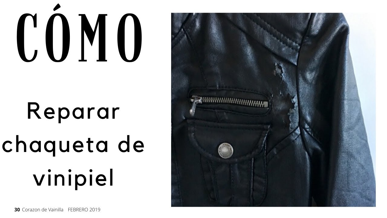 Como arreglar una chaqueta de cuero sintetico  | MUY FÁCIL DIY