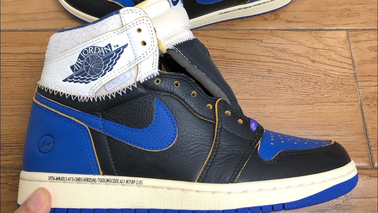 Union La x Fragment x Air Jordan 1 High OG Sport Royal HD On Feet