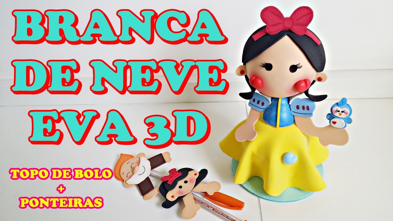 DIY:Topo de bolo Branca de Neve em EVA 3D