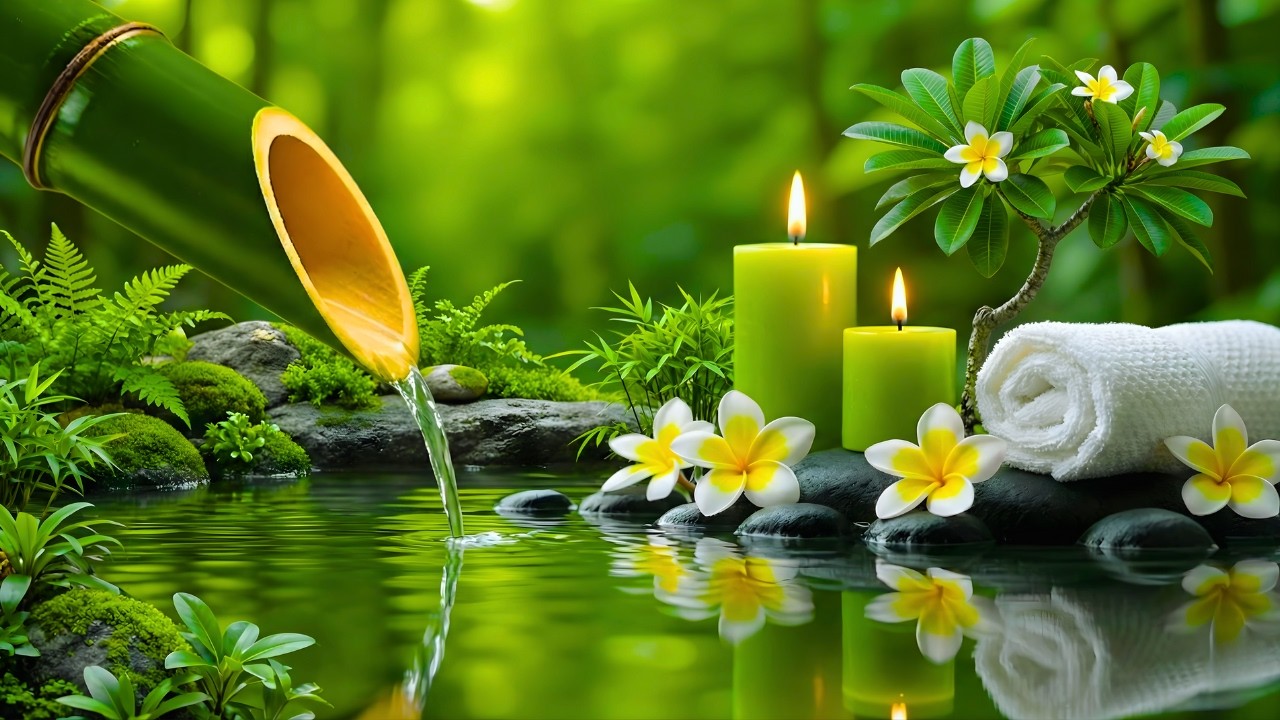 Relaxing Music Relieves Stress, Calm Anxiety & Depression 🌿 Soothing Piano + Bamboo Water Fountain