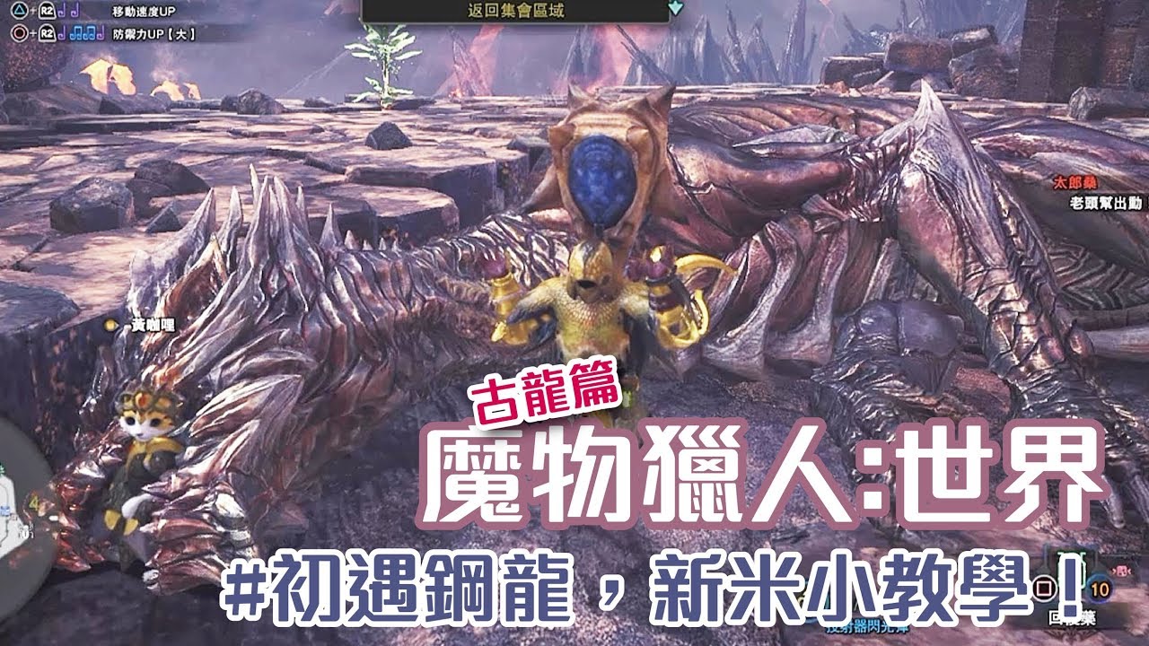 魔物獵人世界【鋼龍，新米初遇簡單教學！】