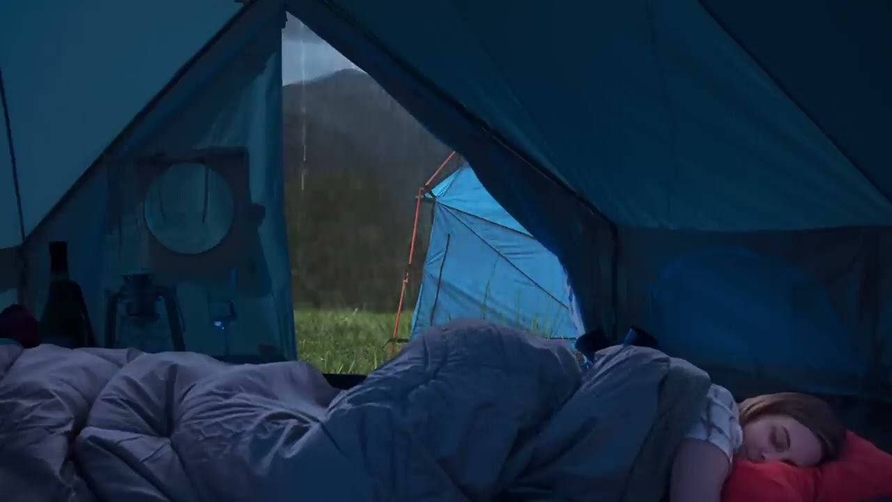 LLUVIA y TRUENOS INTENSOS EN TIENDA DE CAMPA&Ntilde;A EN UNA MONTA&Ntilde;A TRANQUILA, ADIOS AL ESTR&Eacute;S