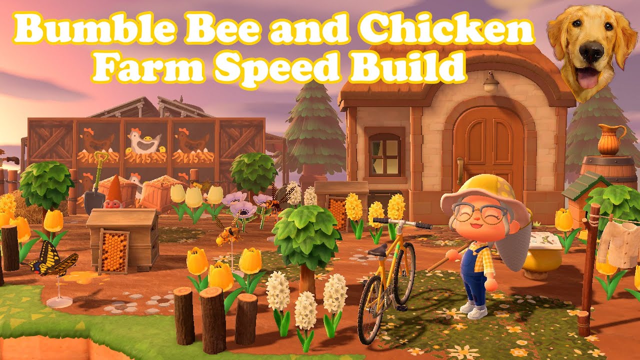 Animal Crossing New Horizons Bumble Bee and Chicken Farm Speed Build