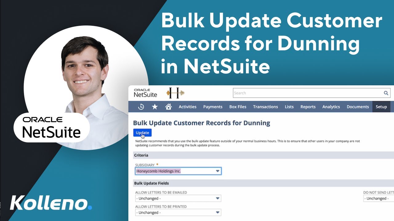 NetSuite Tutorial  |  Bulk Updating Customer Records for Dunning in NetSuite