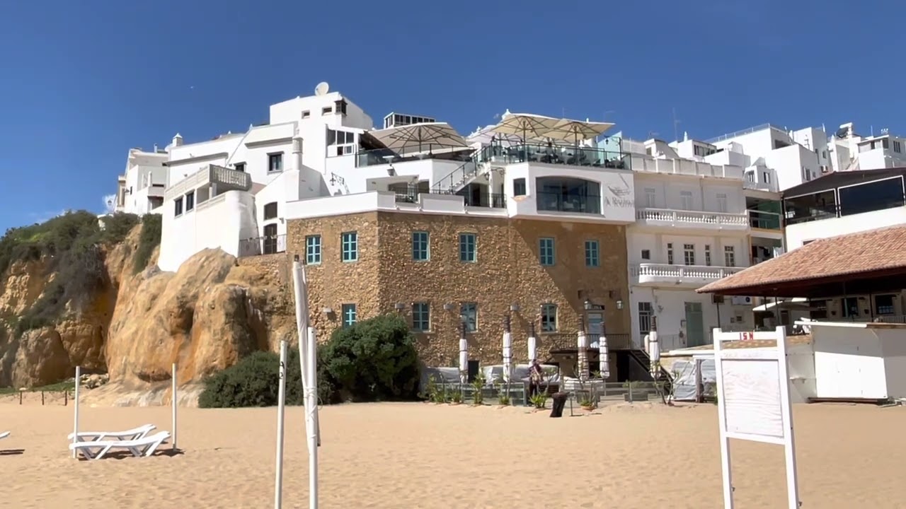 DANGEROUS. Walking from Albufeira Marina Portugal to the Strip over the beach.