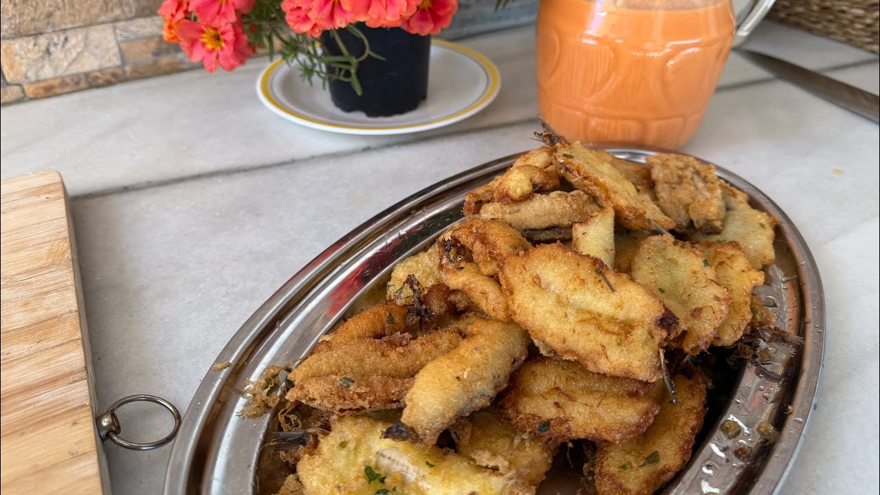 Menú del dia Gazpacho y boquerones rebozados