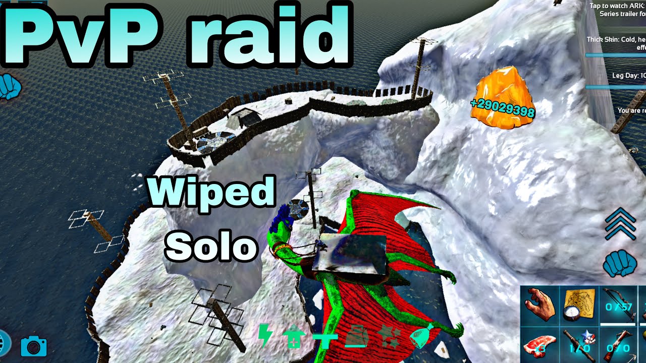 ارك موبايل مسحت قاعده سولو 🔥 Ark mobile raided base pvp ark mobile pvp wipe