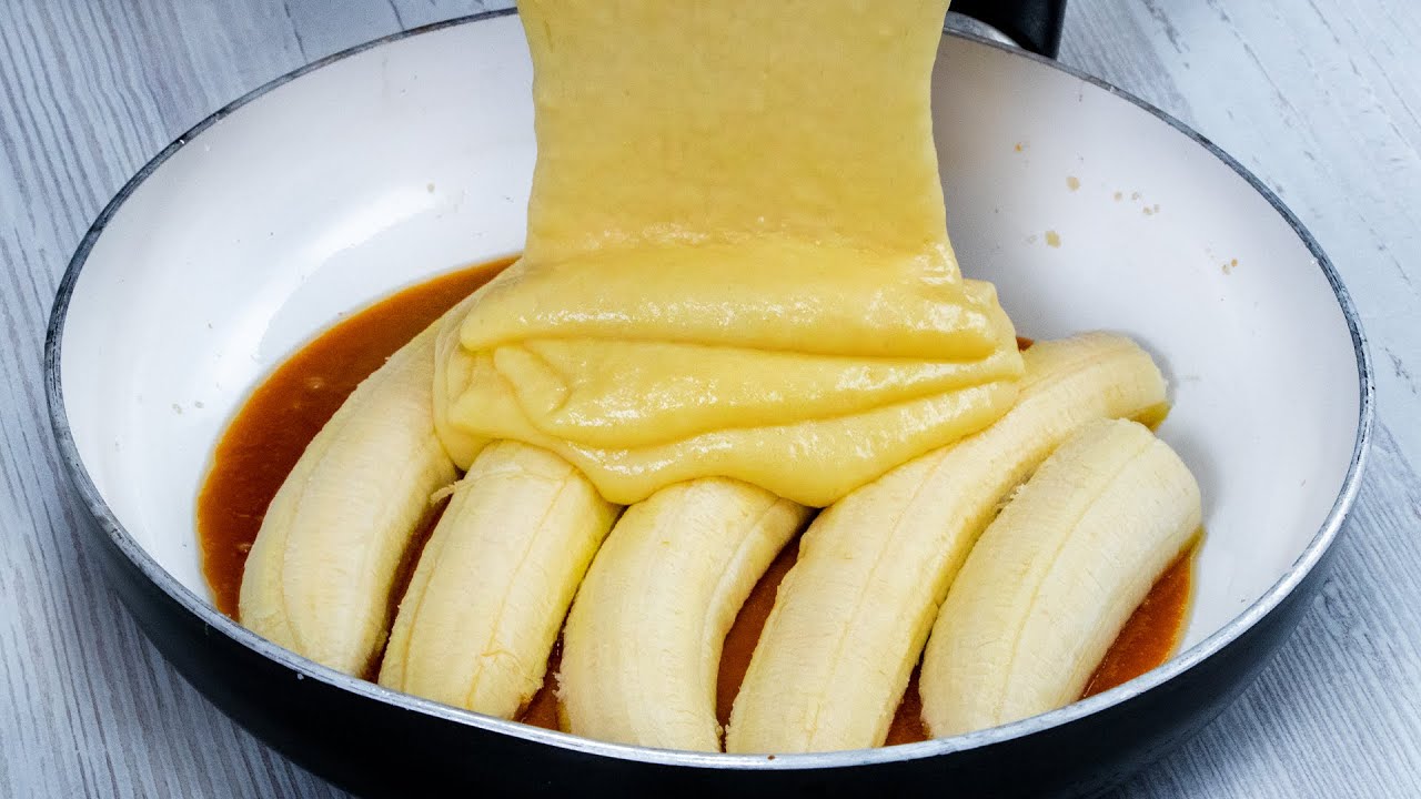 Torta in padella con 2 banane e 1 uovo!