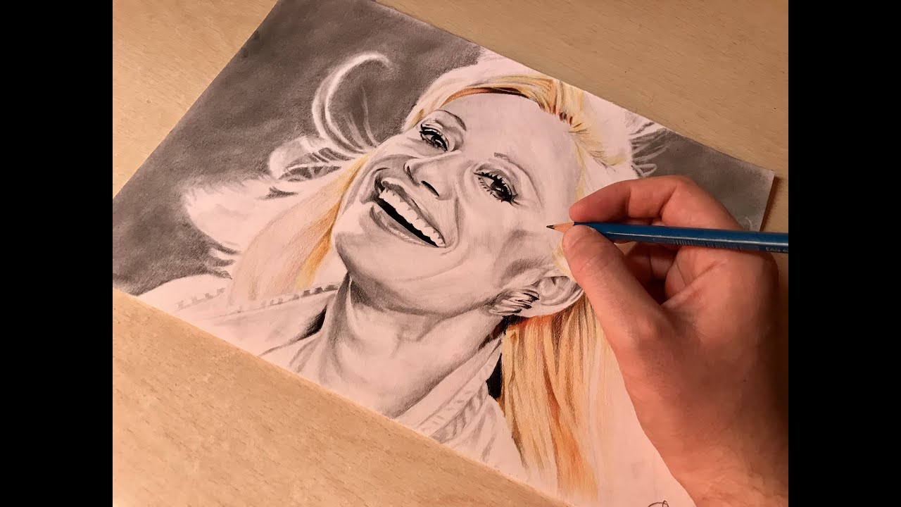 Disegnando ancora Raffaella Carrà - Timelapse realistic drawing