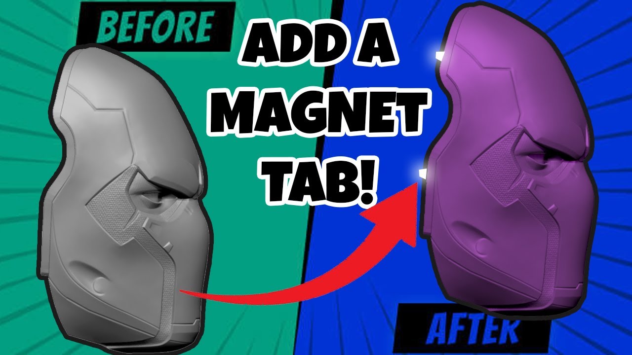 How to create a magnet key tab - Cosplay Mask (3D PRINTING)