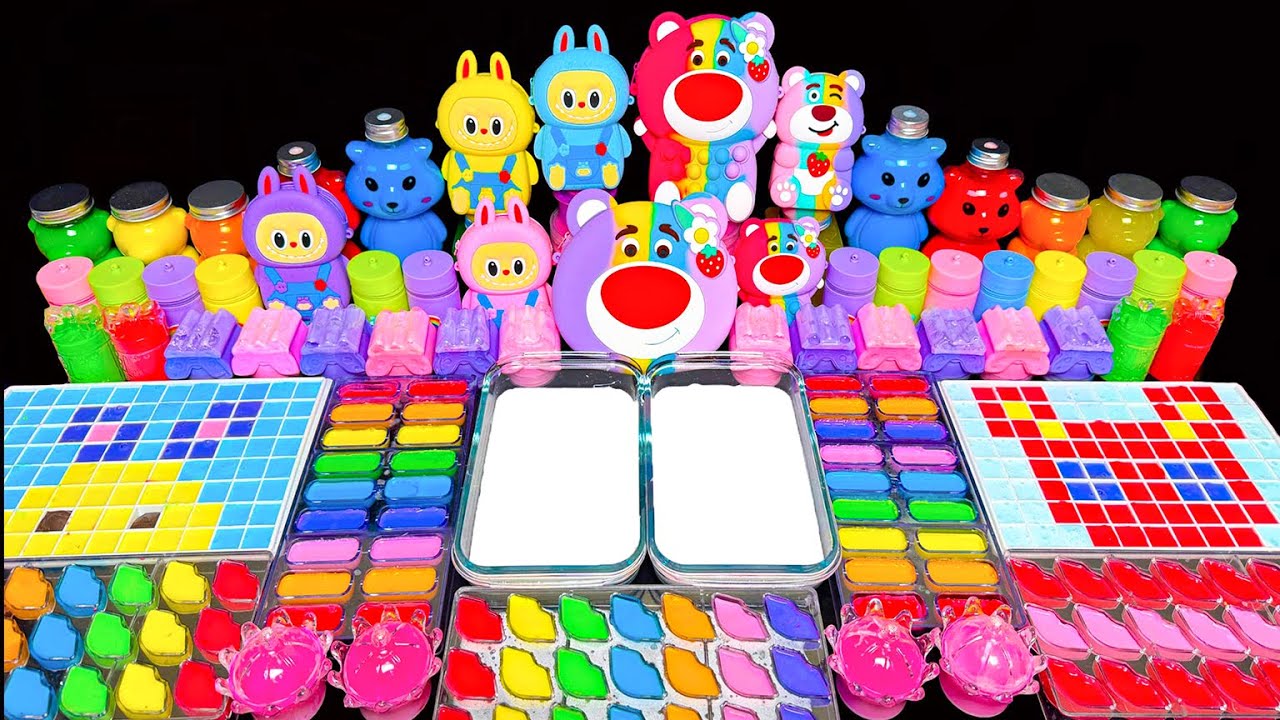 Random Slime Mixing ASMR | Labubu & Lotso Mix with Glossy Slime | Oddly Satisfying!