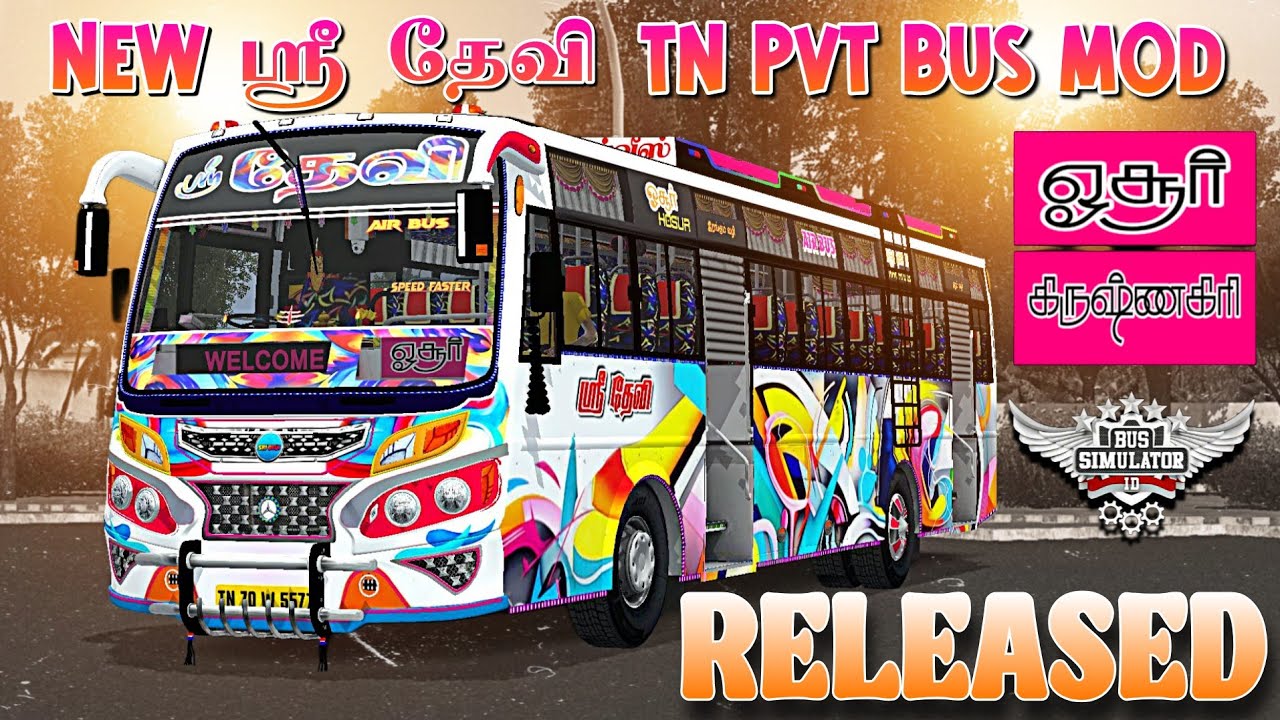 ஸ்ரீ தேவி Tn Pvt Bus Mod Livery|Released|Download|Bussid #rsgamingupdates#bussid#bus#mod#gaming#new