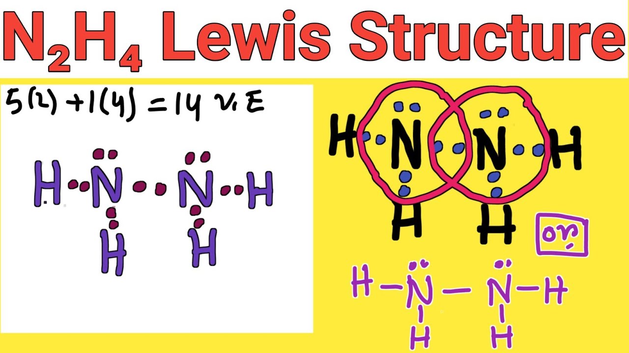 N2H4 Lewis Structure|| Lewis Dot Structure for N2H4 ||Dinitrogen tetrahydride Lewis Structure
