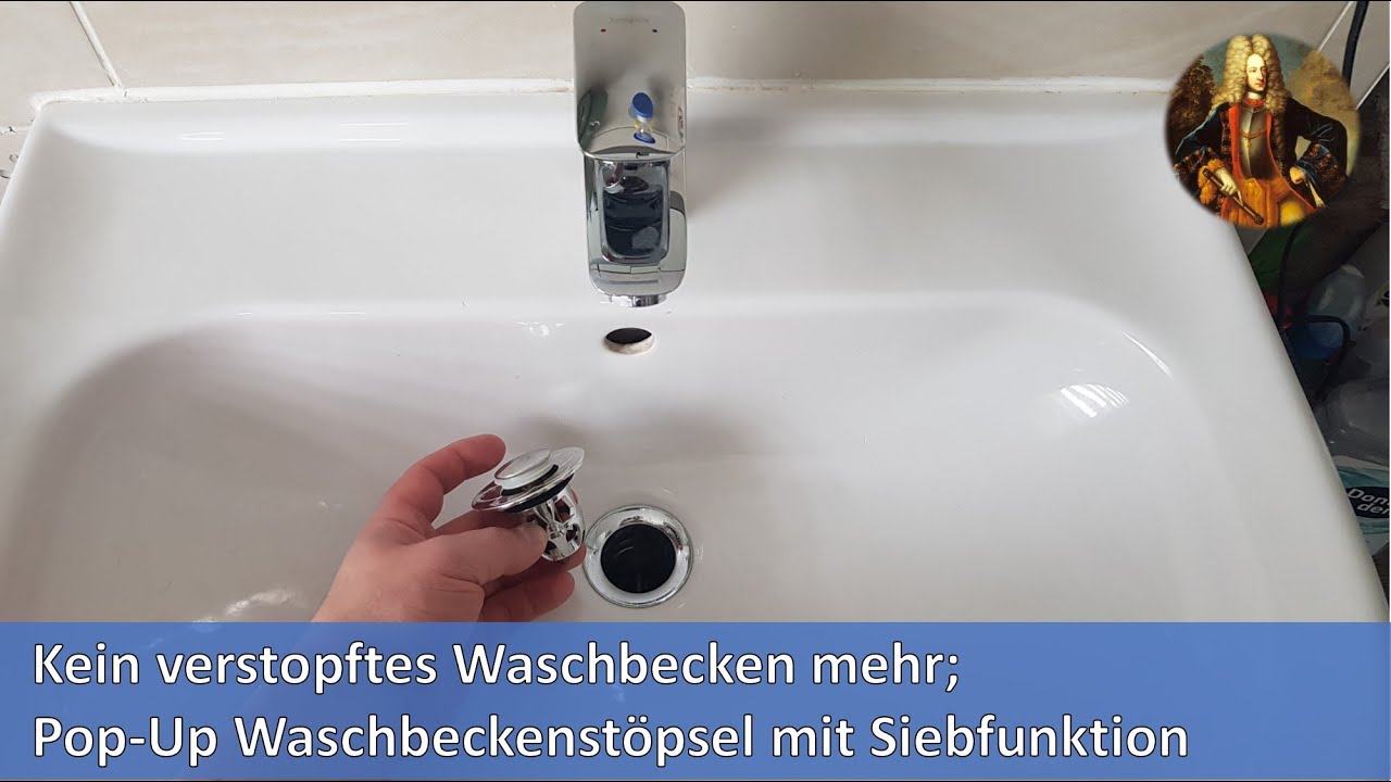 Kein verstopftes Waschbecken mehr; Pop-Up Waschbeckenst&ouml;psel mit Siebfunktion