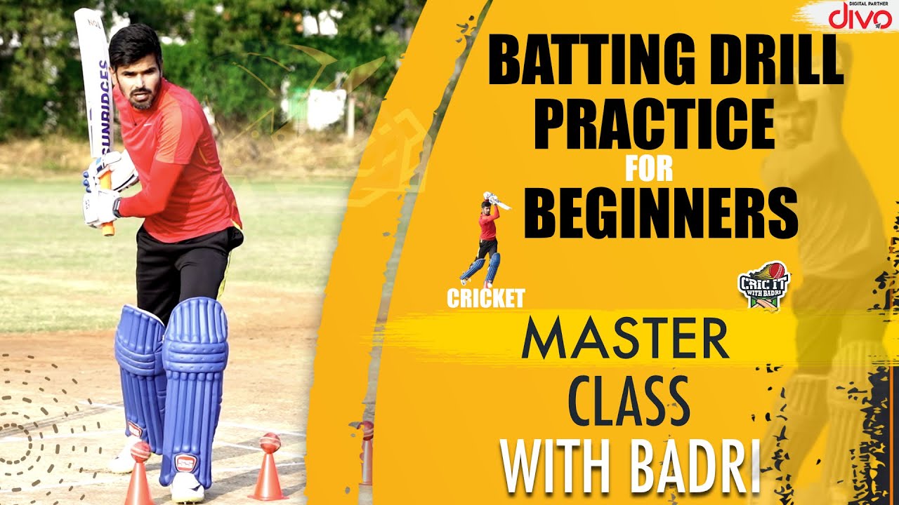 Batting Drill | Practice For Beginners | Cricket Masterclass with Badri