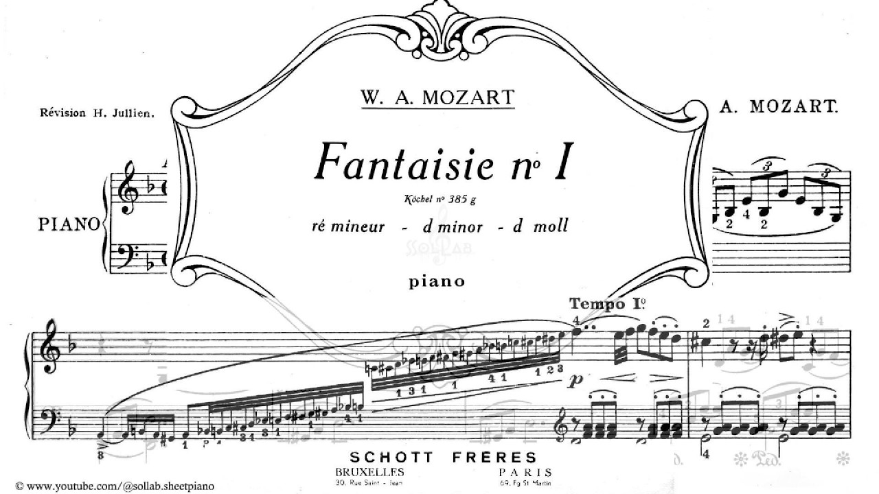Mozart – Fantasia in D minor, K. 397 | Piano Sheet Music