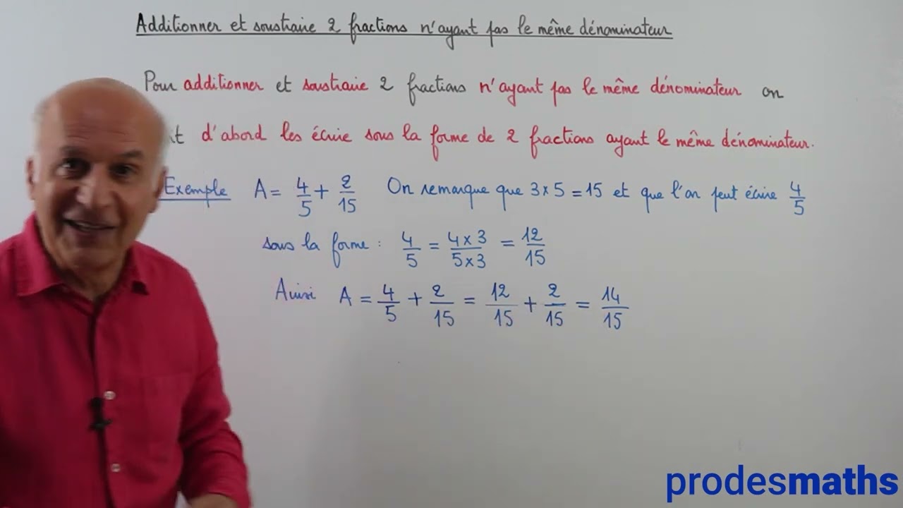 Cinquième - Addition et soustraction de fractions