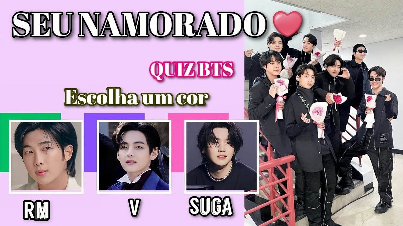 ( QUIZ BTS ) ESCOLHA UMA COR E VEJA QUEM SERÁ O SEU NAMORADO 😍💜 Quiz de escolha // quiz Kpop