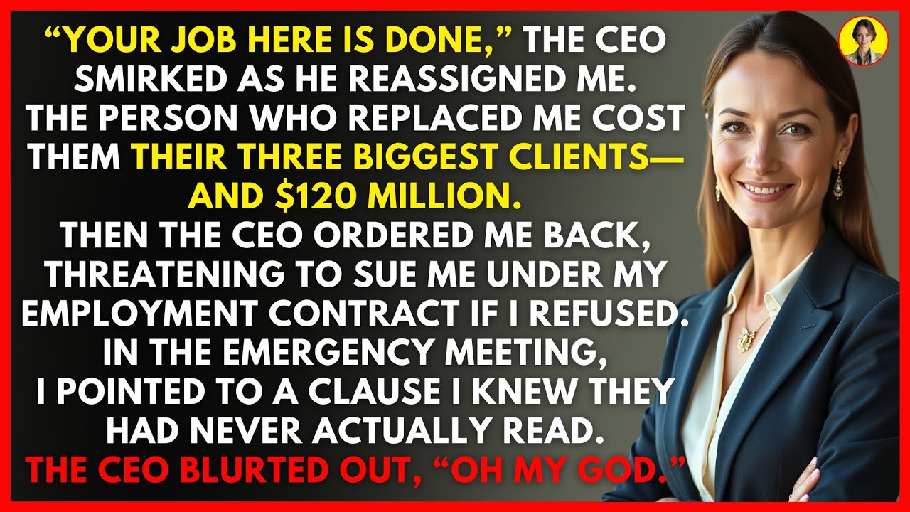 CEO Reassigned Me Because I Was “Replaceable” — Then Lost Everything | Key Person Clause Justice.