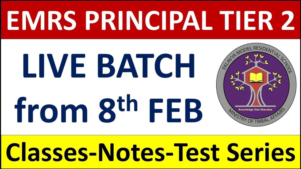 EMRS PRINCIPAL TIER 2 - LIVE BATCH from 8th FEB - Classes - Notes - Test Series - Recorded Batch