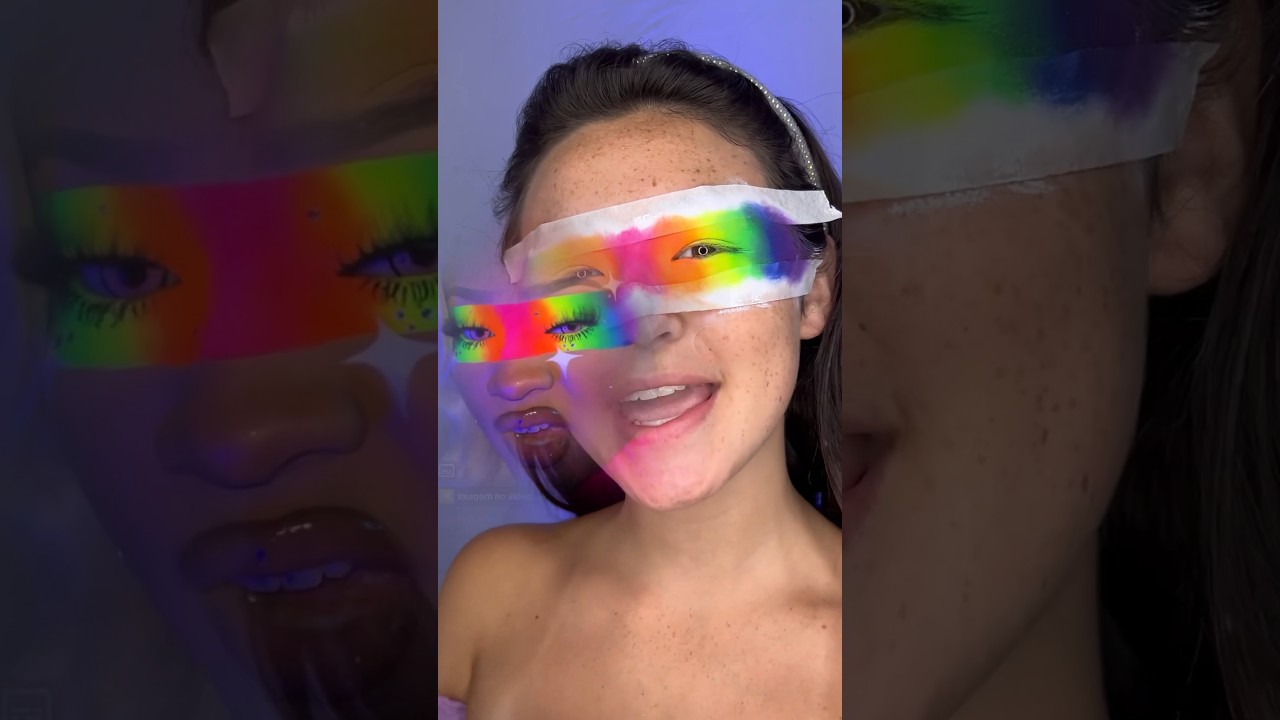 PARTE3 TENTANDO FAZER A MAKE ARCO &Iacute;RIS DA GRINGA🌈  #shorts