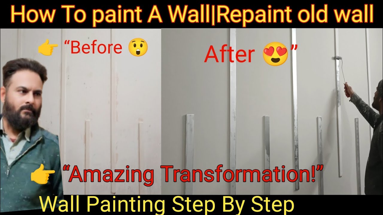 How To Paint A Wall|Repaint old wall|Home Renovation ideas|How to paint Full Process Step by step, 