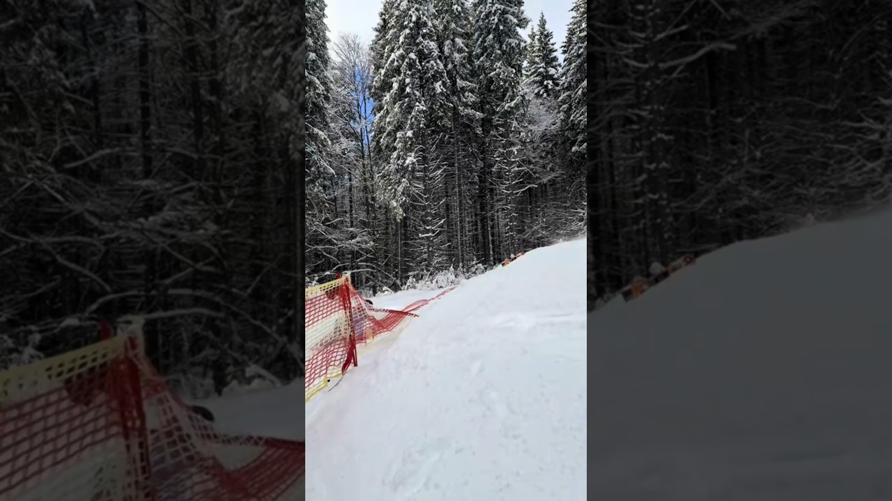 Чёрные трассы Буковель. Скоростной спуск. Лыжи. Карпаты.