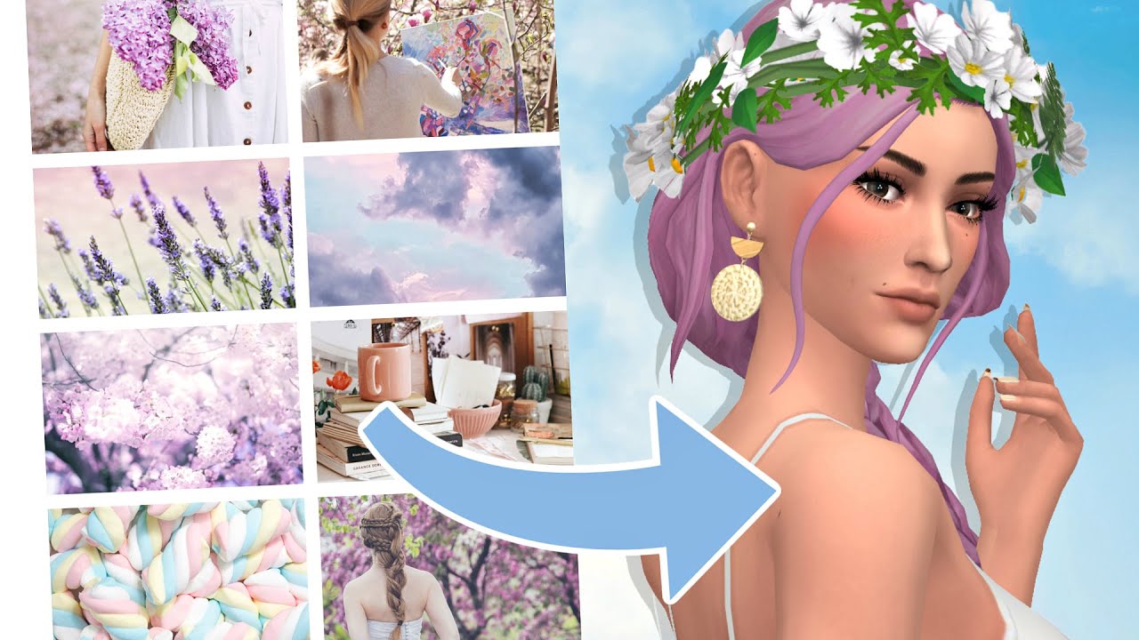 CREATING A SIM BASED ON A MOOD BOARD | Sims 4 Create A Sim Challenge
