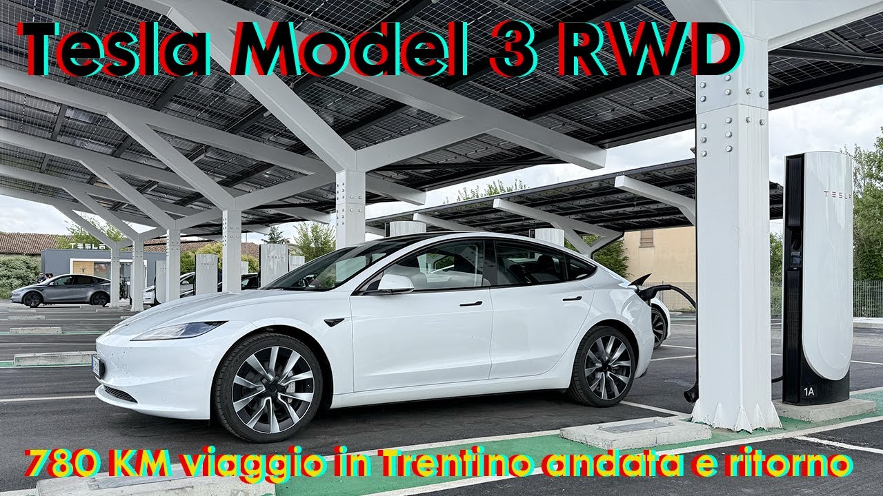 Tesla Model 3 RWD 780 KM Trentino andata e ritorno 4K