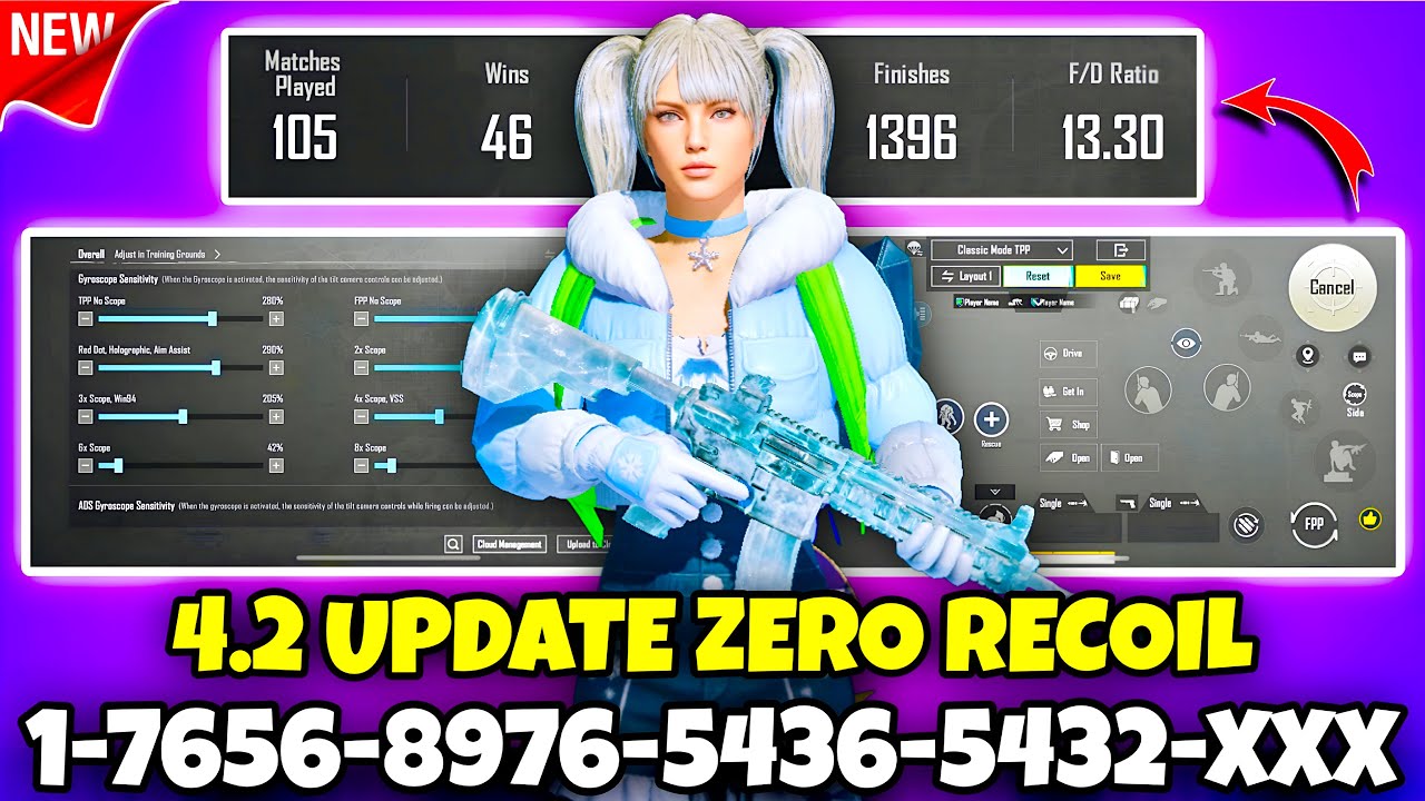 🔥Bgmi sensitivity settings 2026 🥵 | Bgmi best sensitivity settings 😱| Zero recoil sensitivity bgmi.