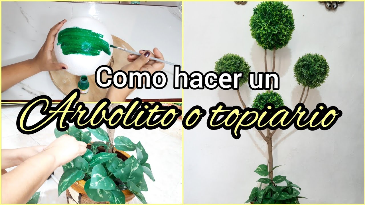 Hice esto para mi sala🌳🛋||Como hacer un topiario artificial🍃||Ideal para verano✅