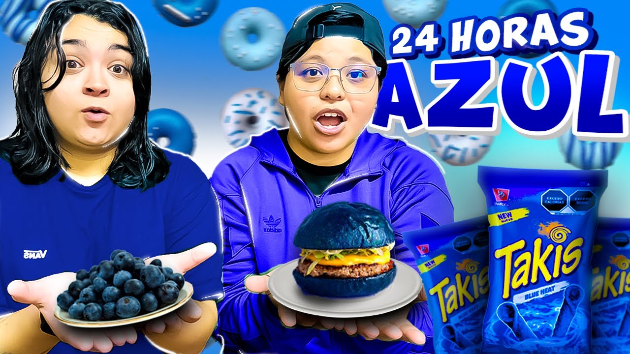 24 HORAS COMIENDO Y VIVIENDO AZUL 😂🔵 | Patho