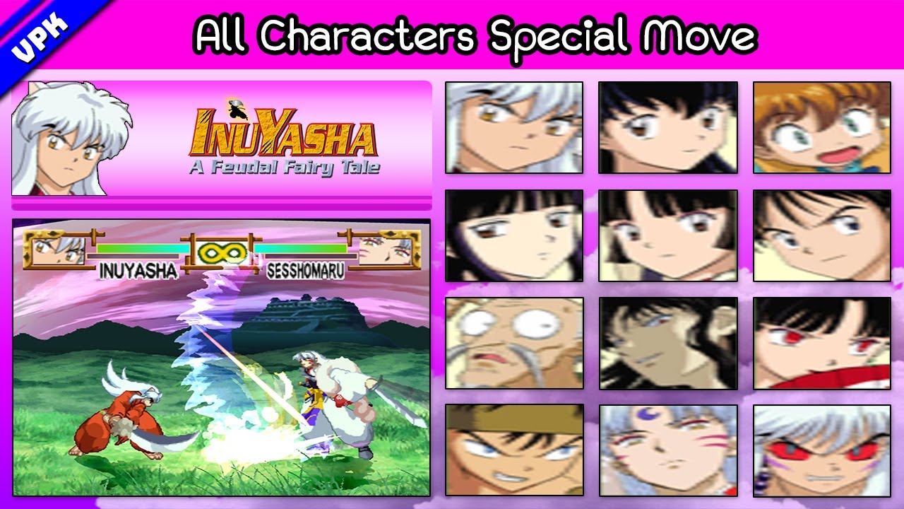 Inuyasha : A Feudal Fairy Tale [PS1] - All Characters Special Moves
