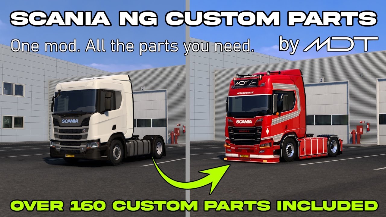 MDT | Модификация кастомных деталей Scania | Тюнинг в ETS2