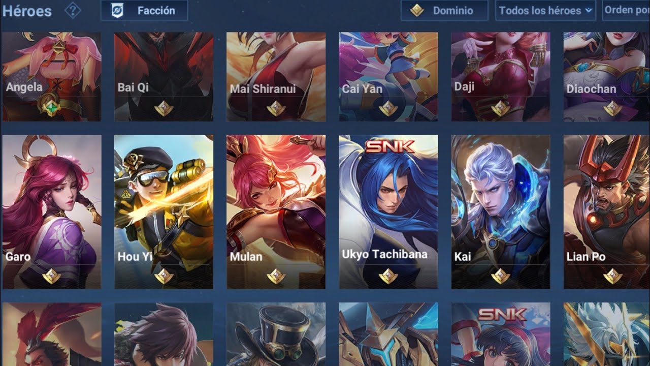 TODOS LOS HEROES DE HONOR OF KINGS