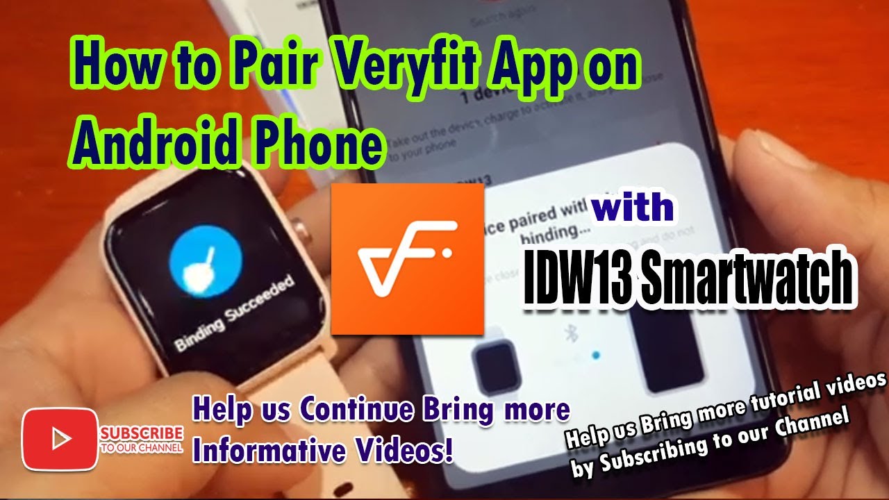 Как подключить приложение Veryfit на Android-телефоне к умным часам IDW13