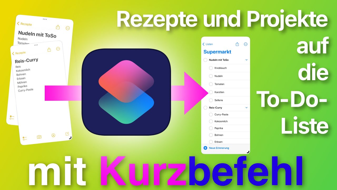 Aufgabenverwaltung mit Kurzbefehl füttern (Tutorial)