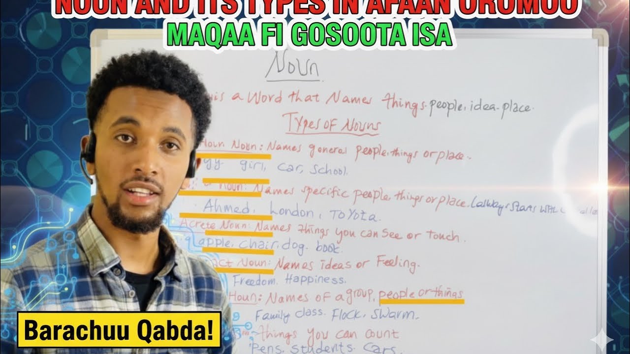 NOUN AND ITS TYPES |In AFAAN OROMOO|Learn Professionally ✍️