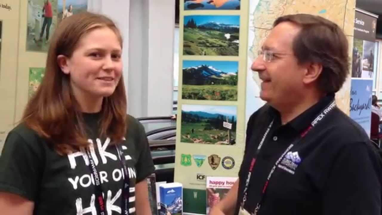 Eric Ryback and Katie Lei at Outdoor Retailer 2014 for PCTA