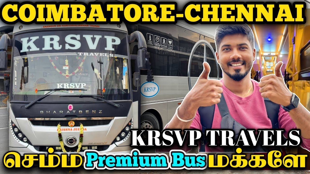 🔥செம்ம BUS மக்களே🚌| COIMBATORE TO CHENNAI BUS JOURNEY  | KRSVP TRAVELS🧳#mathansjourney