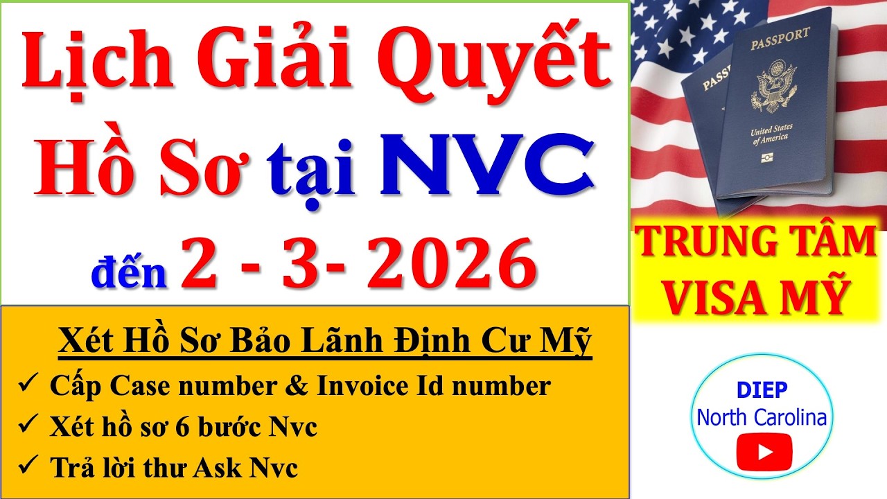 Lịch Giải Quyết HỒ SƠ ĐỊNH CƯ MỸ tại NVC || Cập nhật ngày 2/3/2026 |Nvc processing time