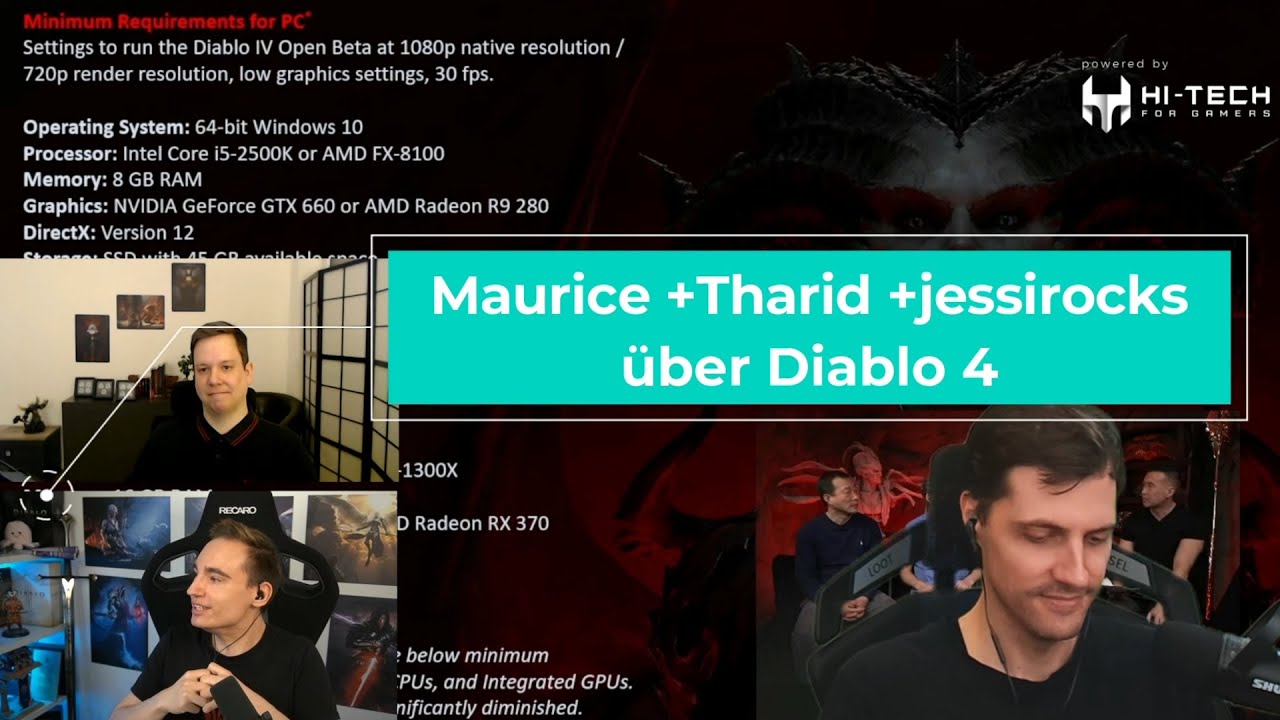 Diablo 4 Talk mit Maurice, Tharid (wowhead) und jessirocks