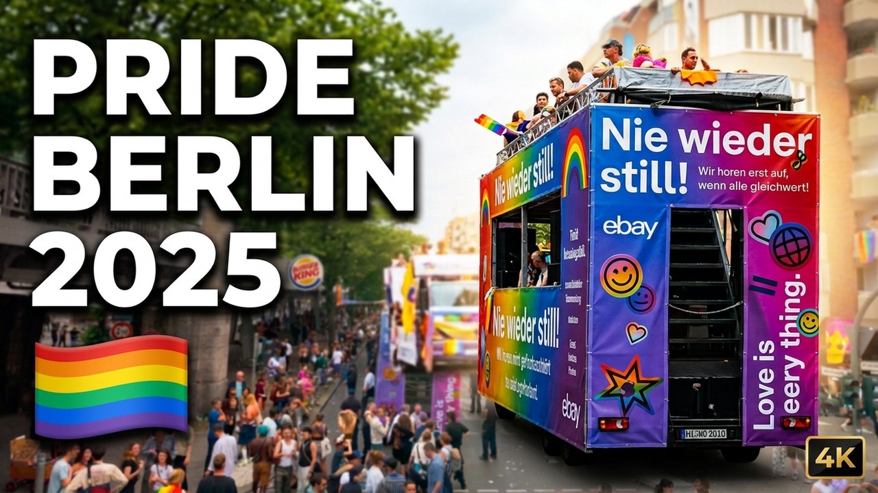 Christopher Street Day Berlin 2025 🏳️&zwj;🌈 4K Walking Tour | CSD Pride Parade (No Talking, Just Sounds)