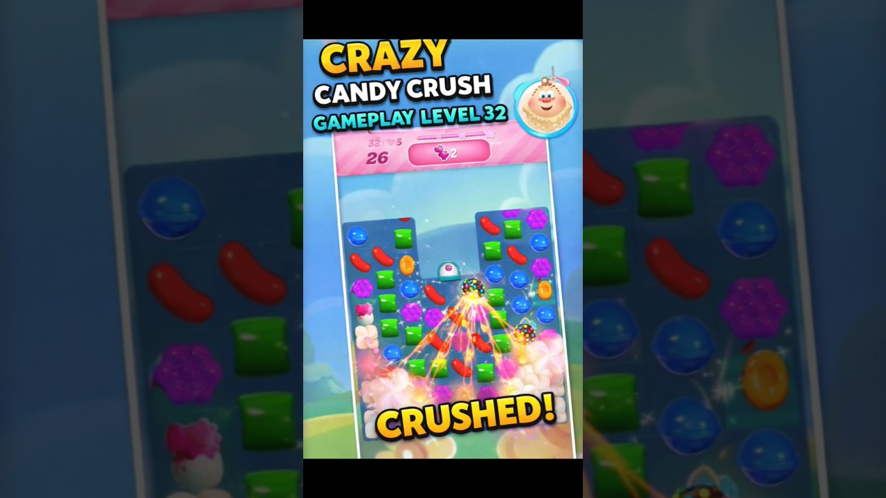 Candy crush saga level 32 | Perfect Play 💯 No Boosters | Insane Ending #games #candycrushchallenge