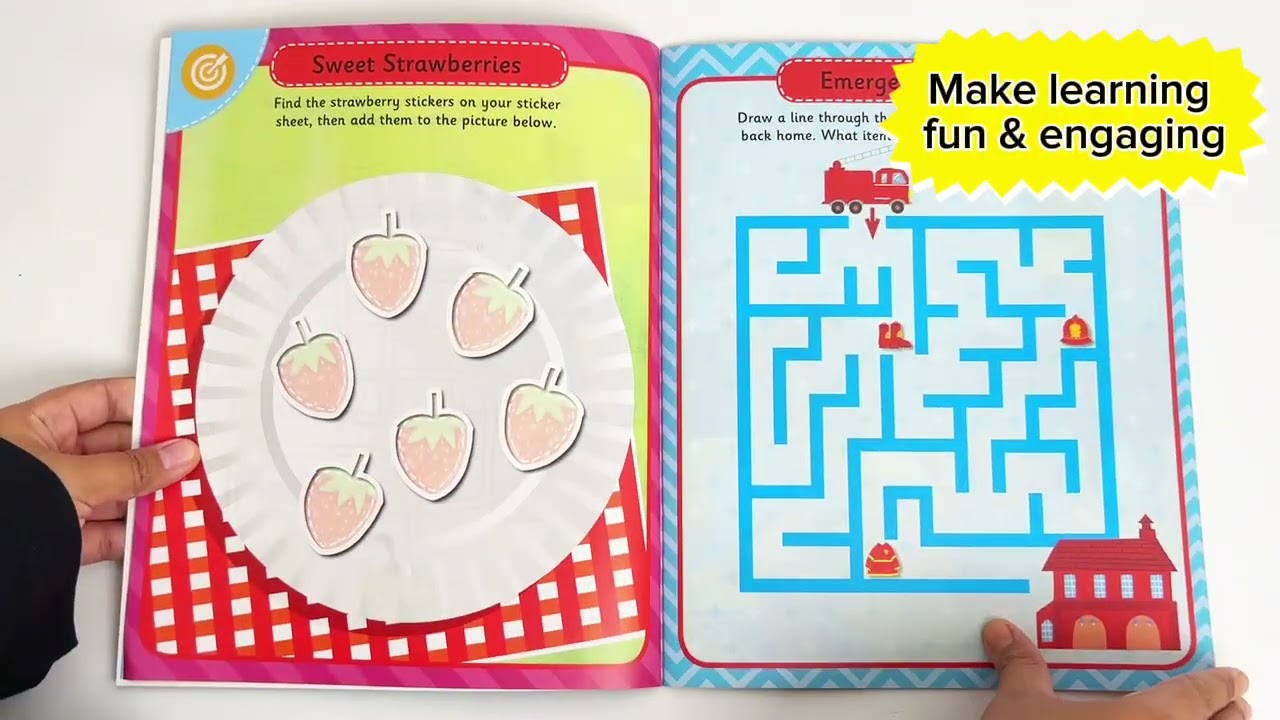 2147489 4 Activity Books For Preschool Sticker Book Set (Alphabet Numbers Shapes & Colours)