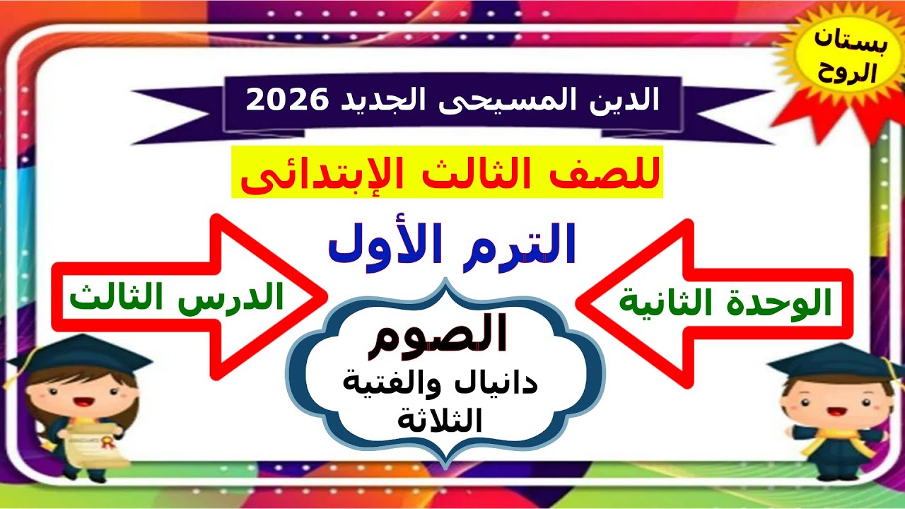 منهج الدين المسيحى الجديد 2026 ( للصف الثالث الابتدائى)  الترم الأول ( الوحدة الثانية ) الدرس الثالث