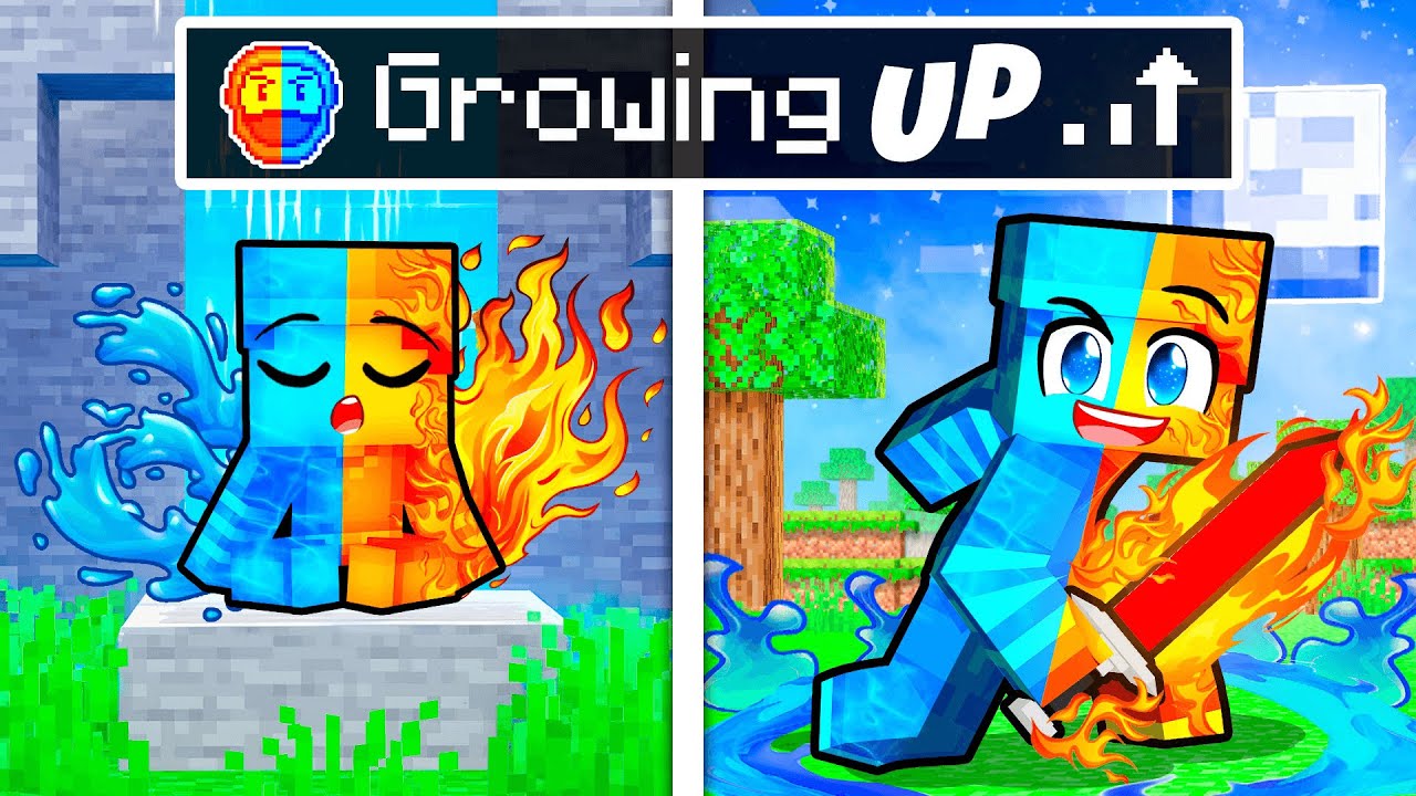 GROWING UP as a ELEMENTAL NINJA In Minecraft!