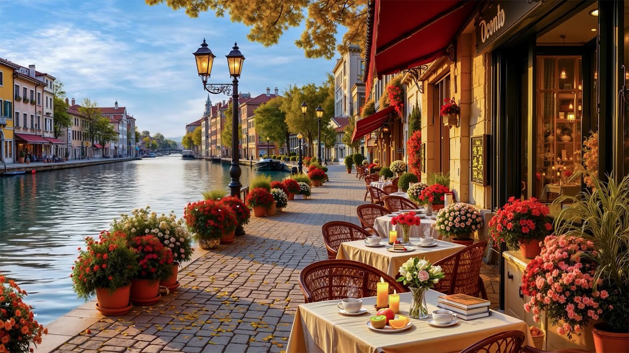 Morning Smooth Jazz in Venice | Relaxing Venice Caf&eacute; Ambience by the Italy for Focus & Calm
