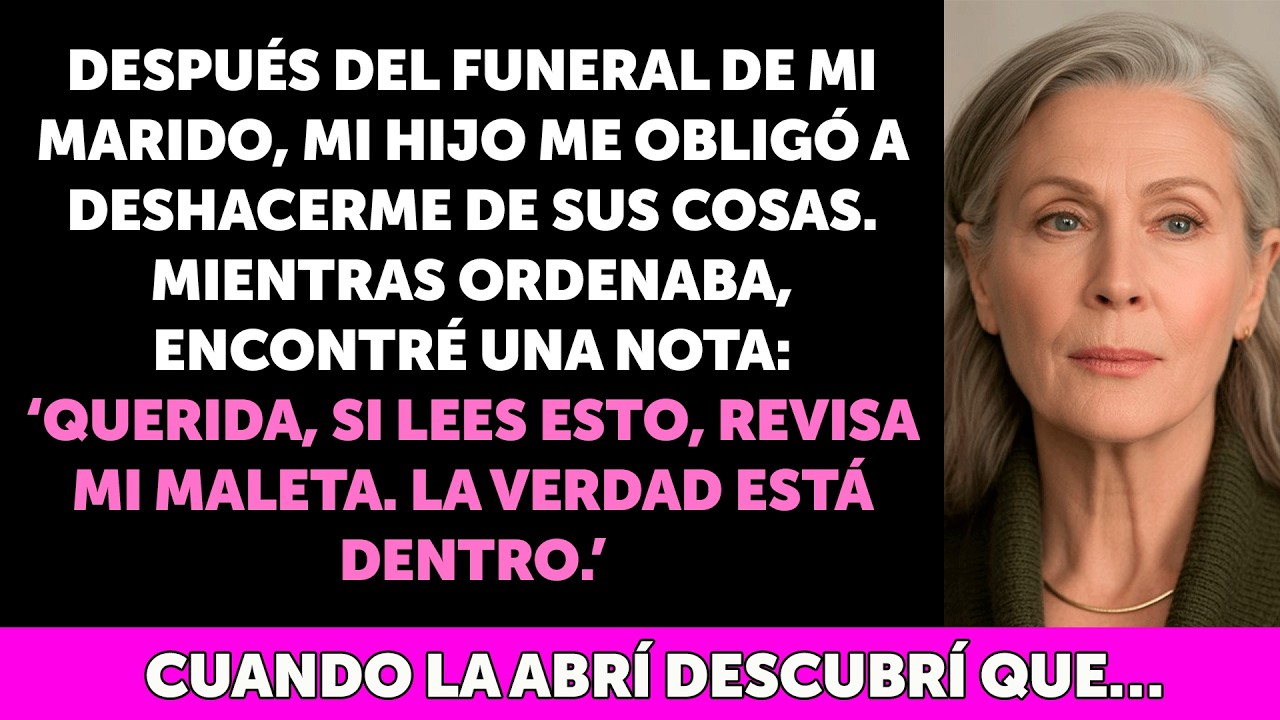 Mi hijo quiso tirar las cosas de mi esposo… pero en su vieja maleta encontré la verdad