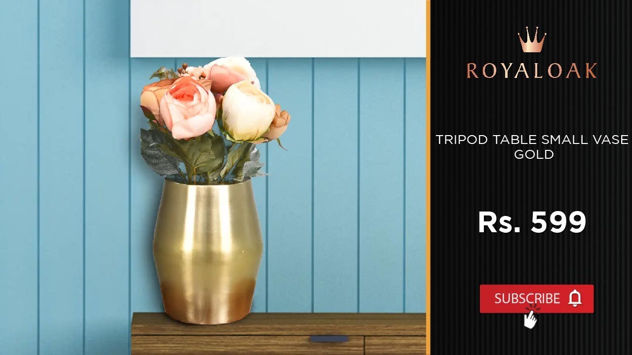 Royaloak | Tripod Table Small Vase - Gold